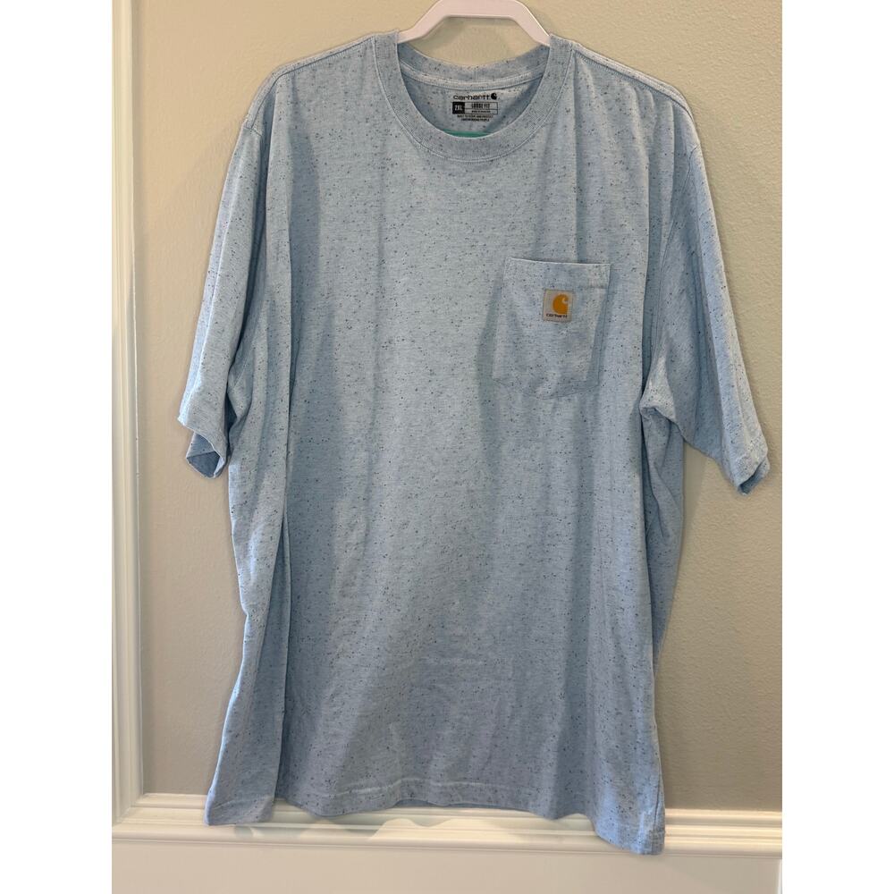 Carhartt Men's Loose Fit Heavyweight Pocket T-Shirt Blue Speckled Sz 2XL